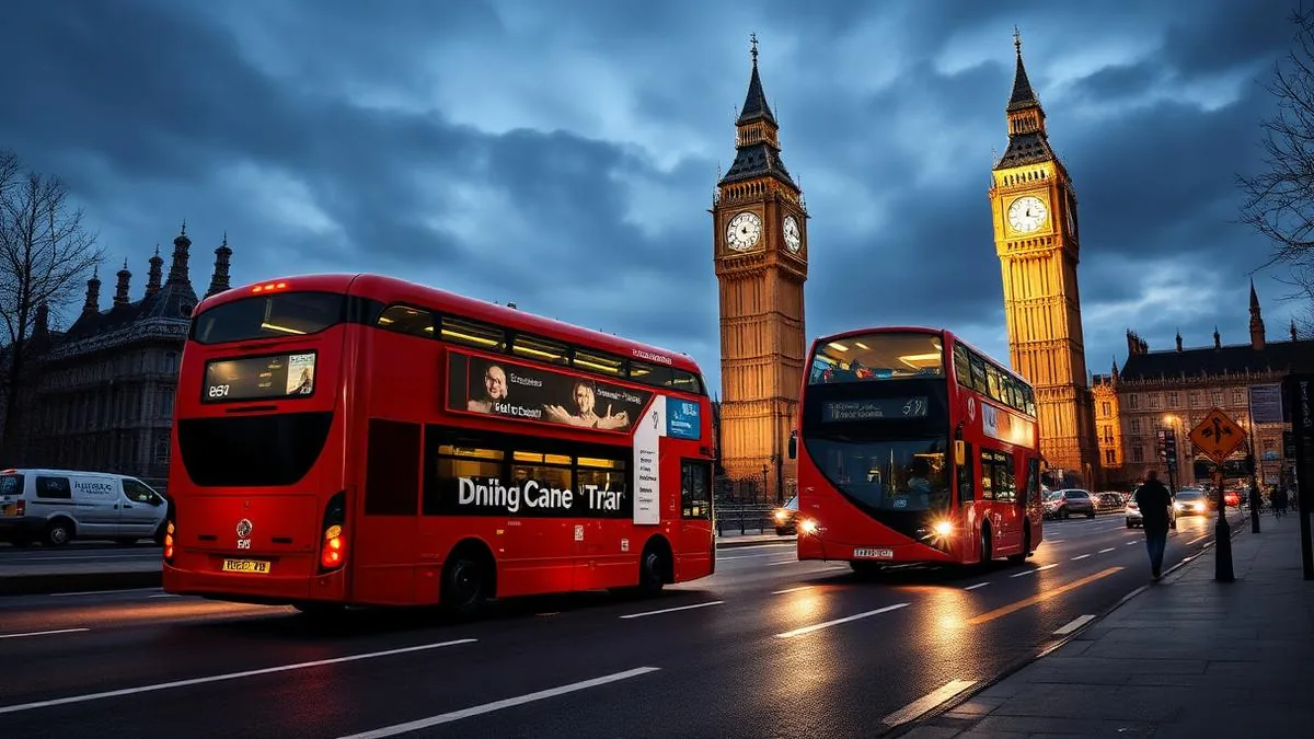 Röd Londonbuss framför Big Ben